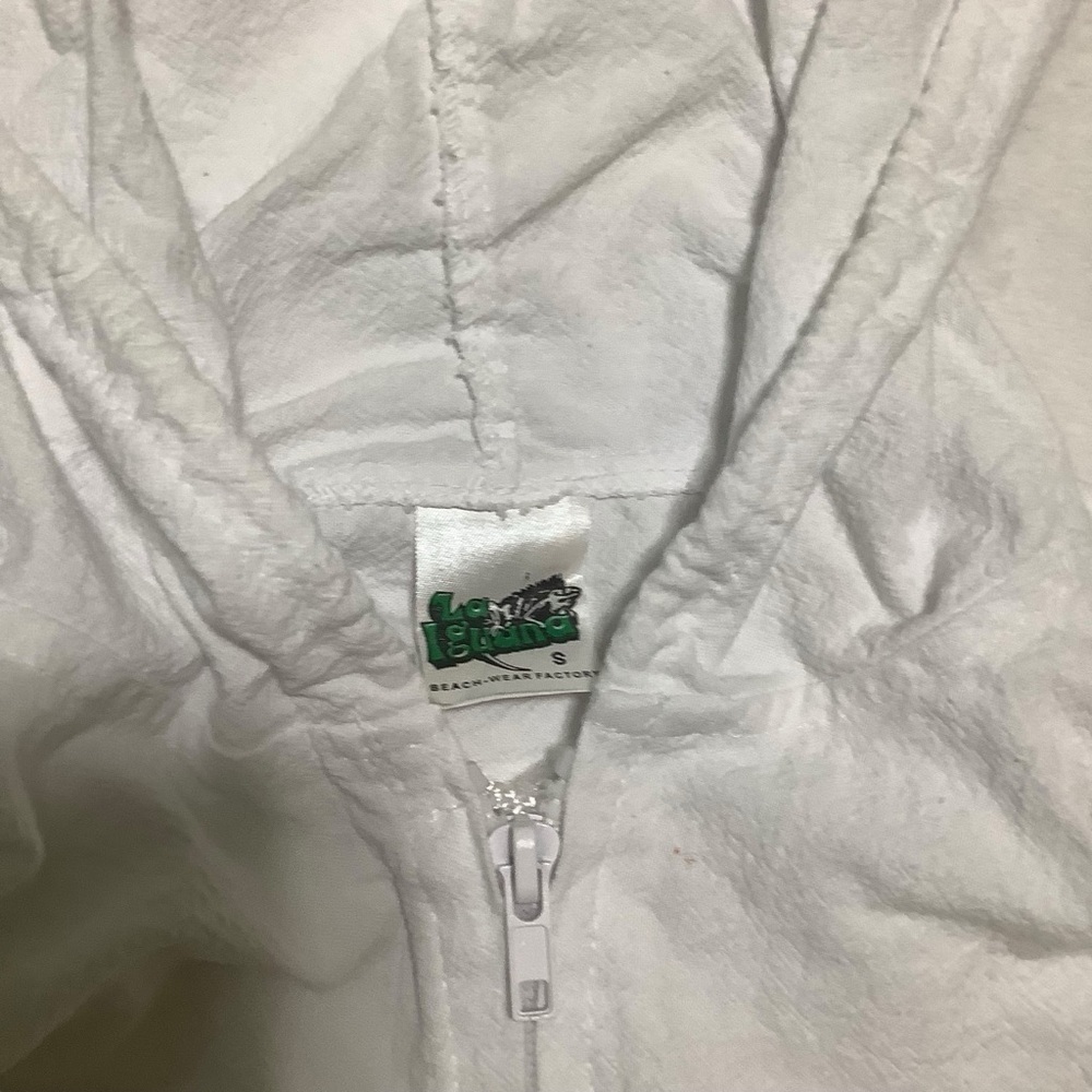 La Iguana Cozumel Beach Full-zip Hoodie Sz Small White - Picture 3 of 5